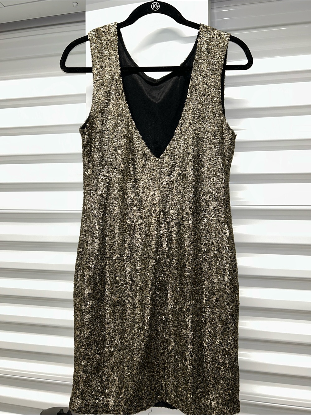 Fate Gold Sequin Mini Sheath Dress